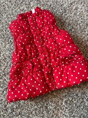Kido Headquarter Girls' Red Polka Dot Puffer Vest